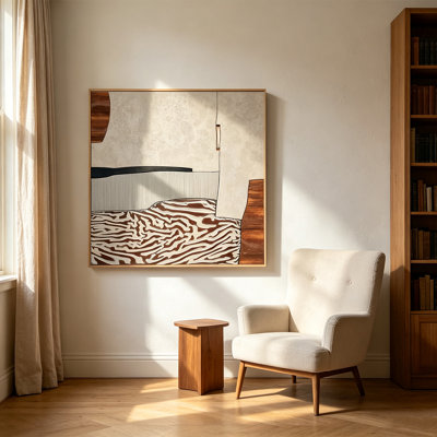 Art mural carré moderne Mid-Century pour salon