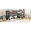 Lit mezzanine simple en métal noir avec rangement, garde-corps, structure classique, 350 lb pour une capacité minimaliste