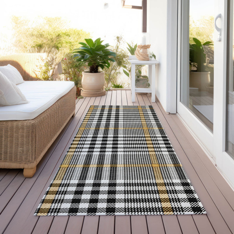 Tapis intérieur / extérieur lavable à la machine Chayden ACN1054, Tapis de couloir 2 pi 3 po x 7 pi 6 po