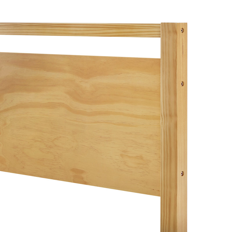 Solid Wood Bed Queen With Pearlized Finish Headboard & Footboard, Natural, Natural, Queen
