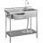 Stainless Steel Laundry Utility Sink, Freestanding Single Bowl Kitchen Sink with Hot & Cold Water Faucet, Built-In Wash Board, Drawer, Drain Basket, Dish Rack for Laundry Room, Garage