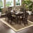 Dark Brown Rectangular Solid Wood Dining Table-680796619