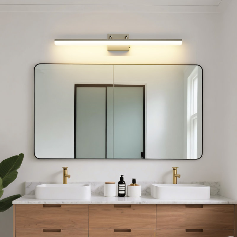 Barre de salle de bain 32 W à DEL à intensité variable 32 W, 5 températures de couleur réglables, Nickel brossé