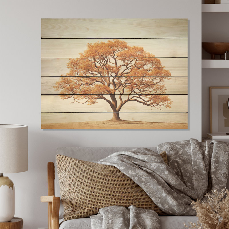Essence brune de chêne - Art de chêne sur bois de pin naturel, H 10 po x l 20 po
