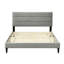 Twin Sized Upholstered Bed In A Box With - Grey Headboard Upholstery Channel