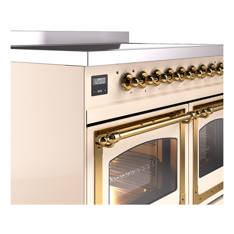 ILVE Nostalgie II Noblesse 40 in Induction Range, Antique White/Brass