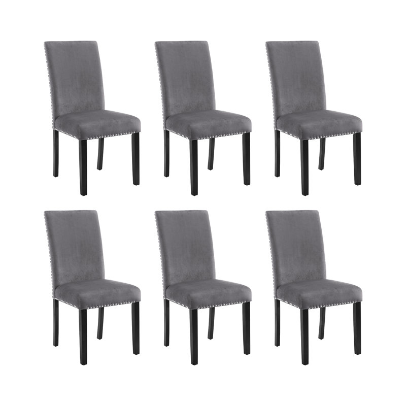Celeste Wood Dining Chairs (Set Of 6), Gray, Gray