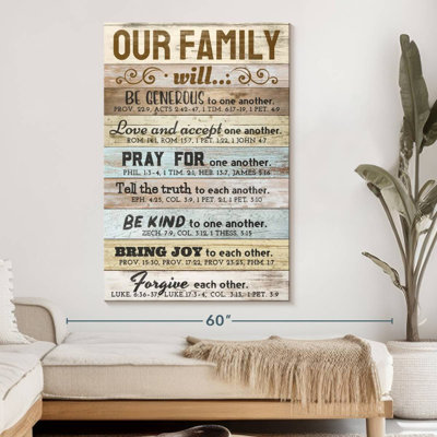 Our Family Bible Verses Canvas Print