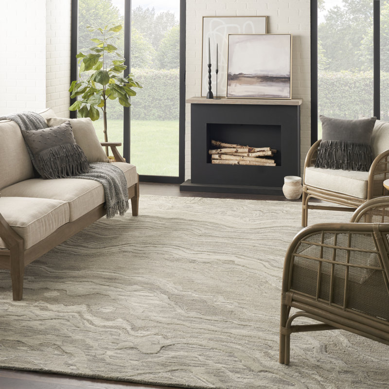 Cahide Abstract Handmade Area Rug, Rectangle 236 x 297cm
