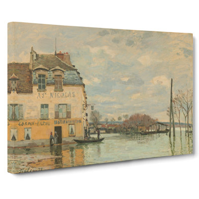 Flood At Port-Marly by Alfred Sisley - Wrapped Canvas Painting