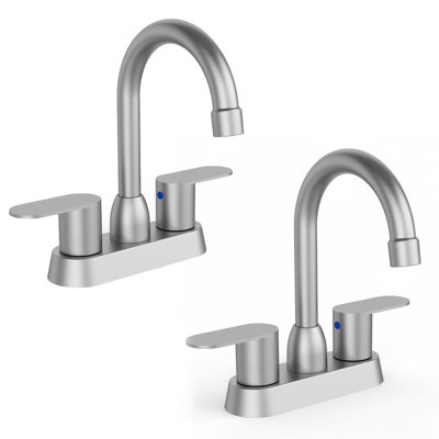 Double Handle High-Arc Centerset Bathroom Faucet(Set of 2)