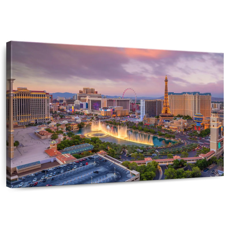 Ravi Las Vegas avant la tombée de la nuit, H 26 po x l 39 po