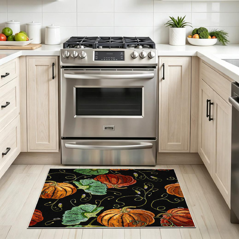 Tapis orange lavable à la machine orange, Rectangle 32" x 47"