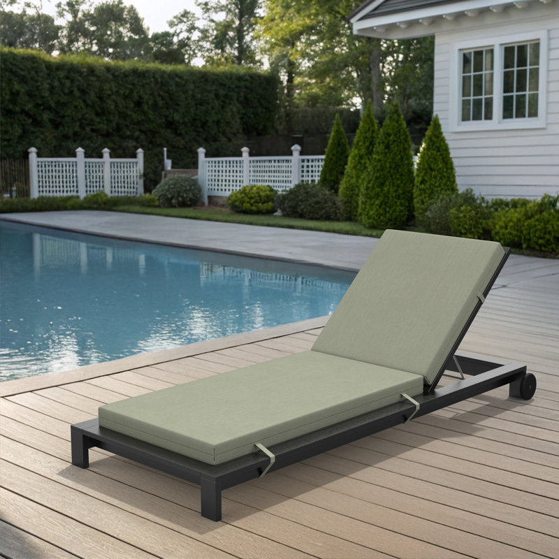 Lani Sunbrella® Outdoor Chaise Lounge Cushion, 24" W x 73" D, Sunbrella Canvas Seasalt