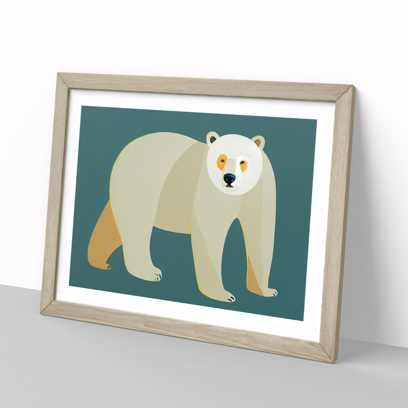 A Marvellous Polar Bear - Framed Print, 25cm H x 34cm W x 2cm D, Oak Framed
