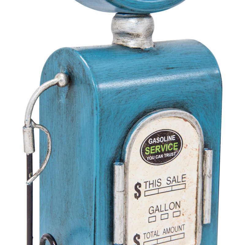 Route 66 Blue Vintage Gas Pump Table Clock