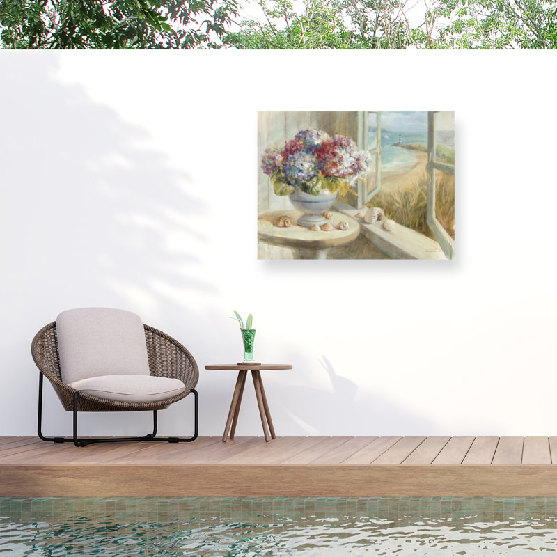 Toile d'extérieur Danhui Nai Coastal Hydrangea, 14" H x 19" W