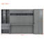 Grand lit escamotable mural avec placard, tiroirs et tablettes, gris-224209653-224209642