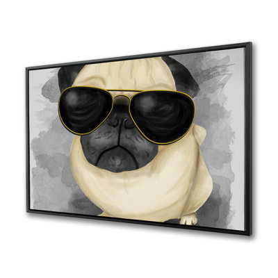 Pug with Style - Framed Canvas for Bedroom Decor | Home Art