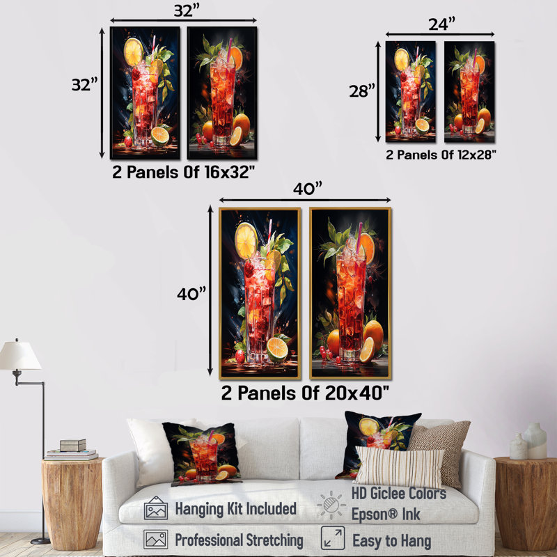Cuba - Carnaval - ensemble de 2 impressions sur toile, H 28 po x l 25 po, Toile tendue