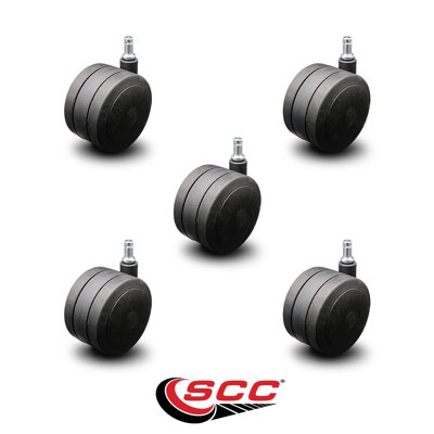 4 Inch Soft Wheel Grip Ring Office Chair Casters Set of 5 SCC