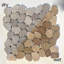 Tan Flat Pebble Mosaic 12" x 12"