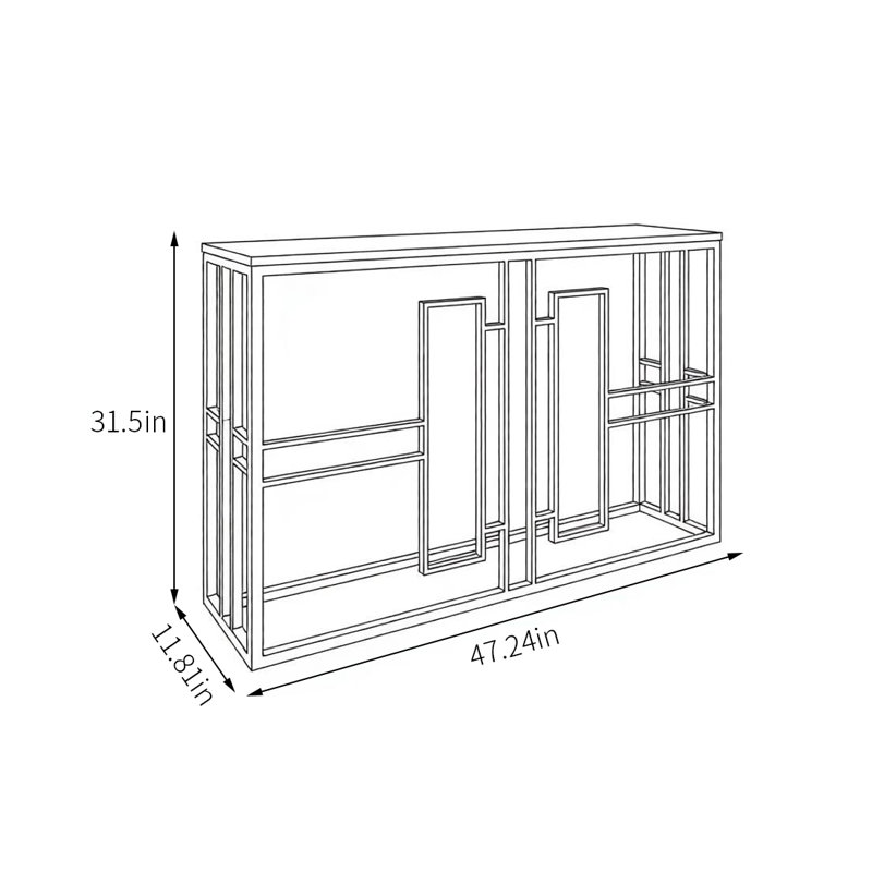 Console tendance en acier inoxydable, 31.5" H x 47.24" L x 11.81" W