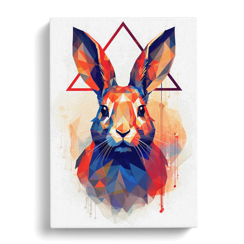 Rabbit Geometric - Wrapped Canvas, 60cm H x 40cm W x 3cm D