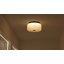 10.75 In. Black Aluminum Flush Mount Ceiling Light With White Ribbed Glass Shade