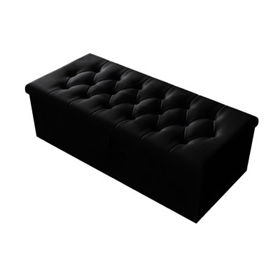Candace 102cm Wide Tufted Rectangle Storage Ottoman with Hydrolic Arm