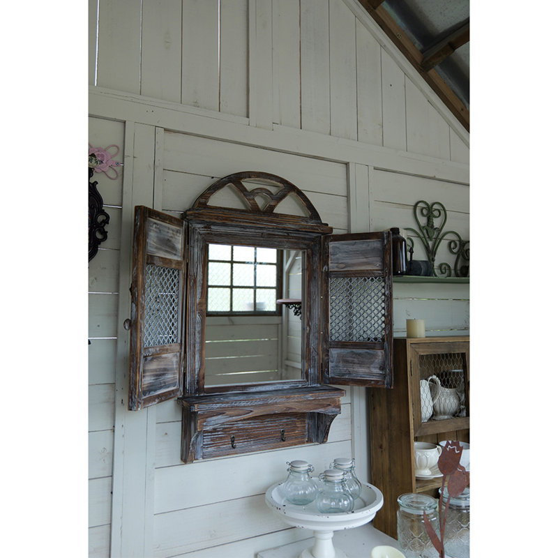 Rustic style aged fake window wall art, retro decoration