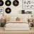 Record Player Stand & Vinyl Storage Cabinet, Wood Finish Media Console