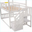 Twin/Twin Solid Pine Wood Bunk Bed with Convertible Slide &amp; Storage Staircase, White - No Box Spring Needed