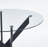 Black Dining Table With Cross Metal Leg And Tempered Glass,Modern Space Saving Kitchen Table For Living Room