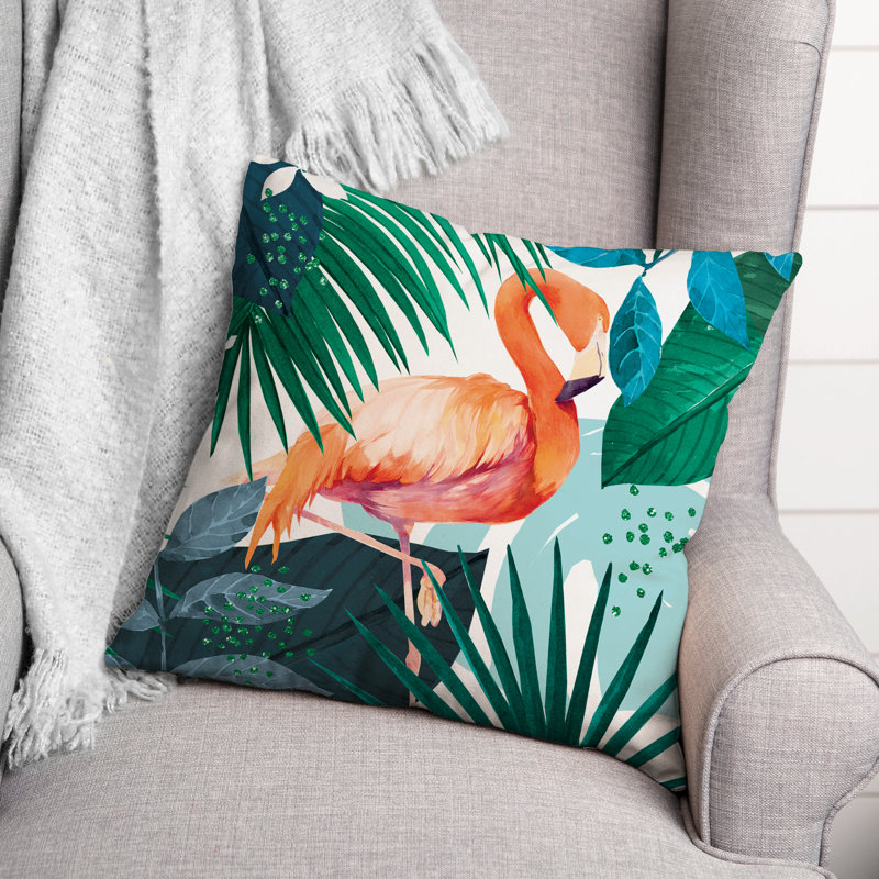 Outdoor Reversible Throw Pillow, Orange