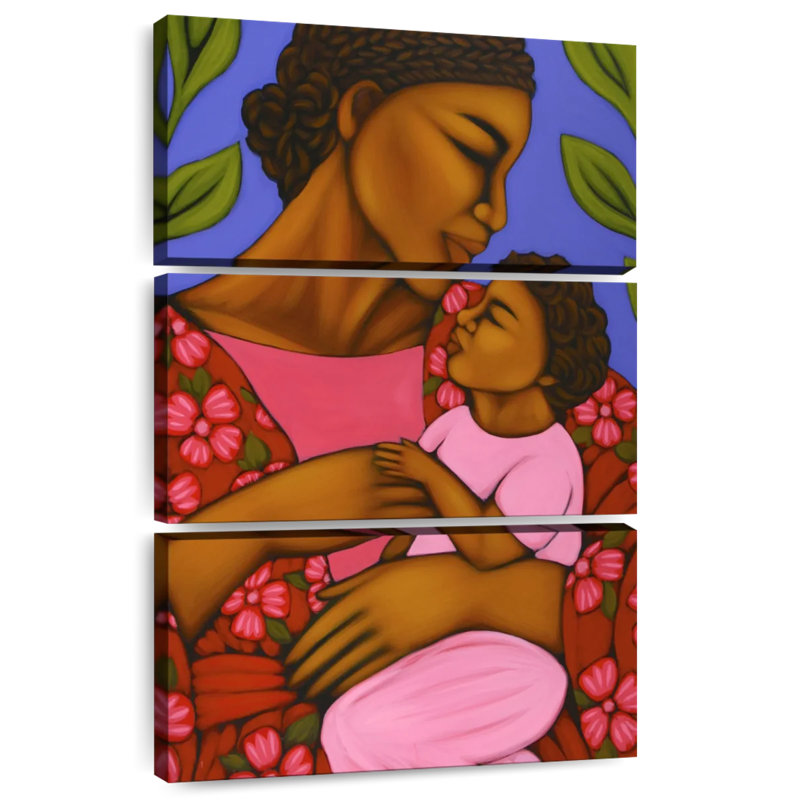 Mère et bébé africain, H 65 po x l 42 po