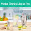 Ensemble de barman - ensemble de shaker à cocktail en argent 8 pièces avec support en bois noir, fiches de recettes et idées d'accessoires de bar par Mixology