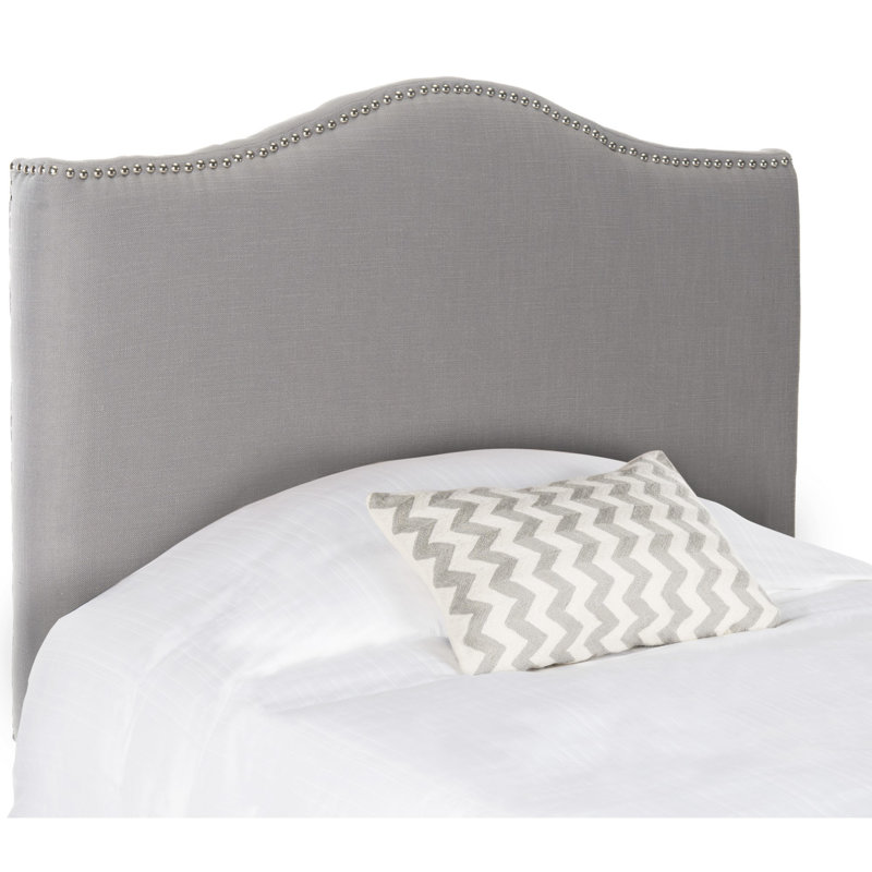 Laken Upholstered Panel Headboard, Silver, King, Arctic Grey Polyester Blend
