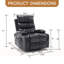 Fauteuil inclinable électrique de 21 po de large avec massage à 8 points et chaleur lombaire, télécommande, poches latérales et porte-gobelets pour personnes âgées-162956515