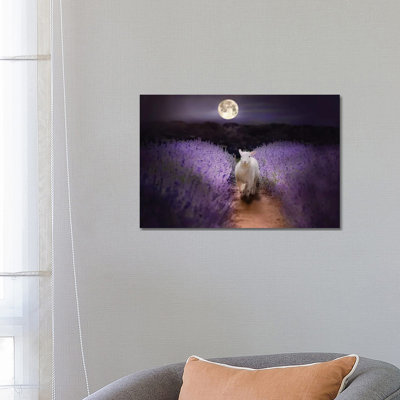 Little Lamb Moonlight by Karen Burke - Wrapped Canvas Print