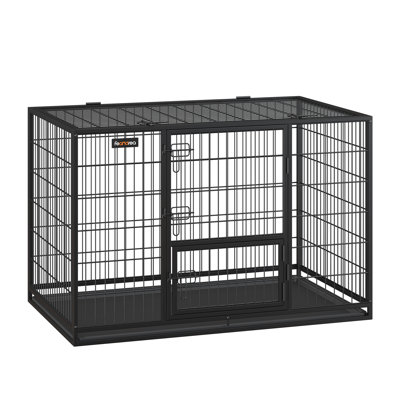 Large Dog Cage Dog Kennel for Medium Dogs Puppy Dog Playpen with Top, Pet Cage, Indoor, Black.