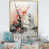 Toile avec cadre flottant or