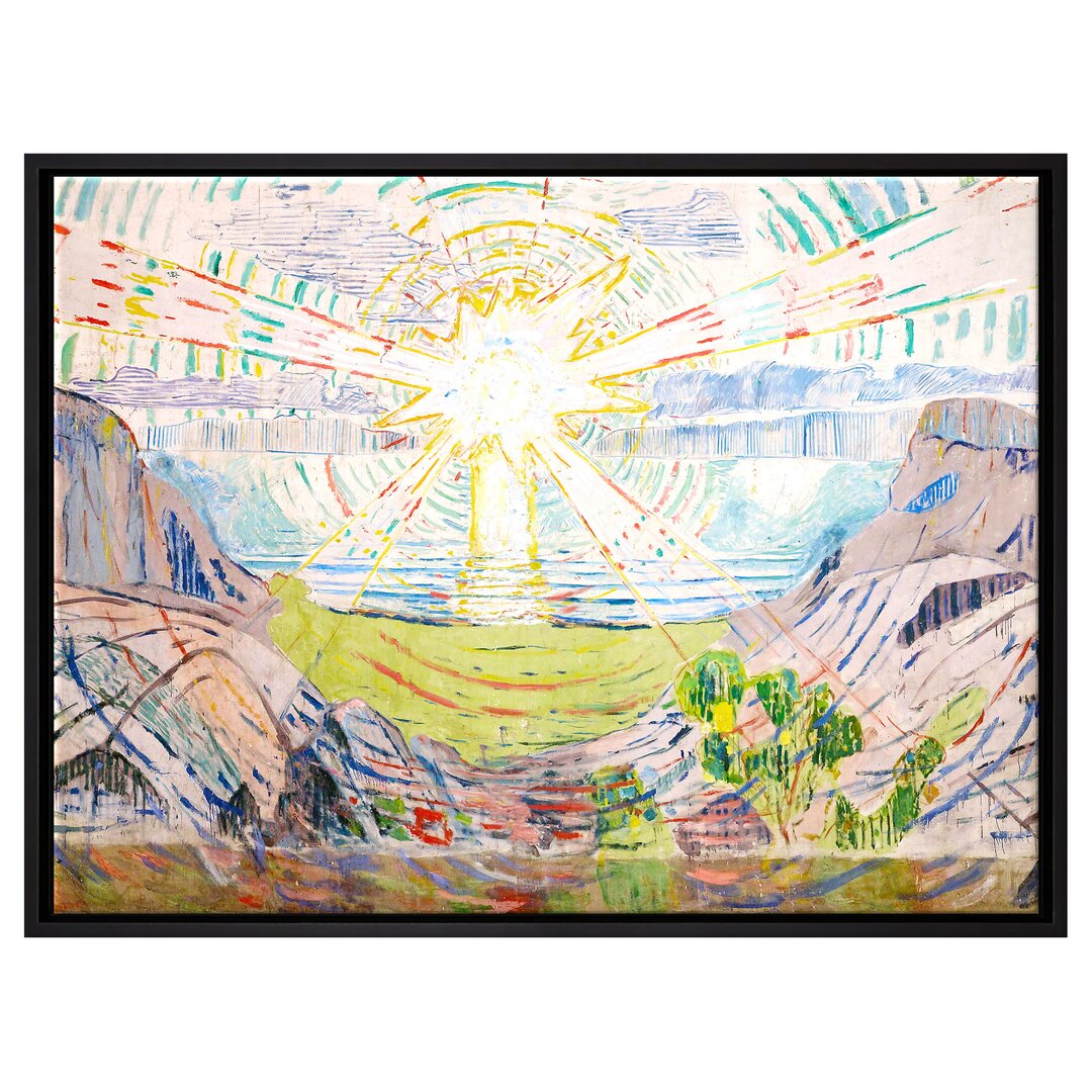 Gerahmter Kunstdruck Leinwandbild Die Sonne von Edvard Munch