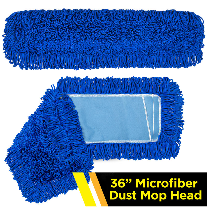 Gritt Commercial Microfiber Looped Dust Mop Pad Head, 1" H x 36" W x 5" D