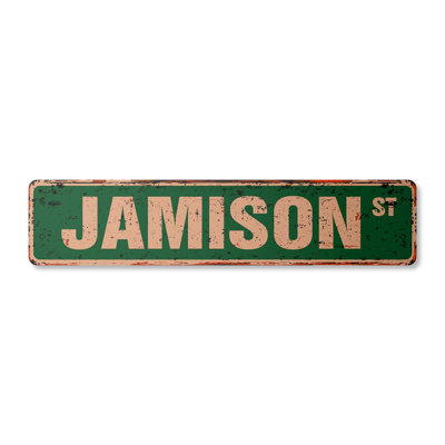 Jamison Street Sign Aluminum 6" X 24"
