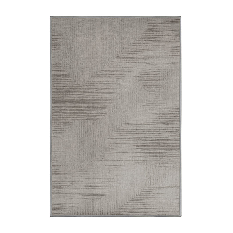 Machine Washable Abstract Gray Area Rug, Rectangle 2' x 3'