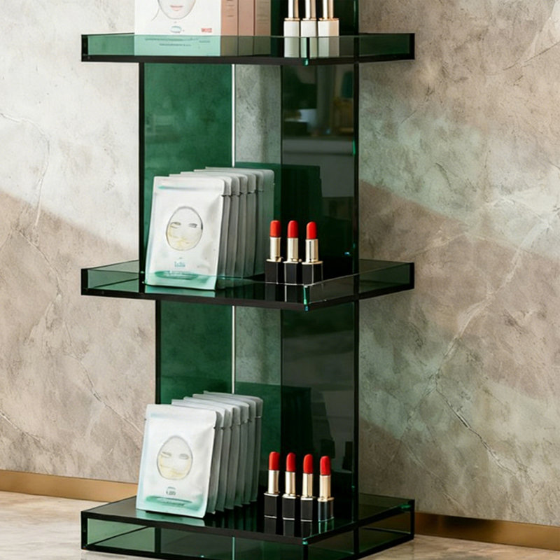 Tablette de rangement étroite en acrylique vert, H 55,12 po x l 19,69 po x P 11,81 po