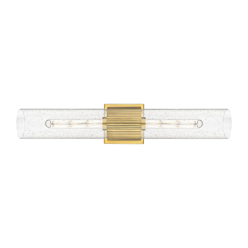 Éclairage pour meuble-lavabo mural 2 lumières 12 "Bolivar, Laiton brossé, Bullé