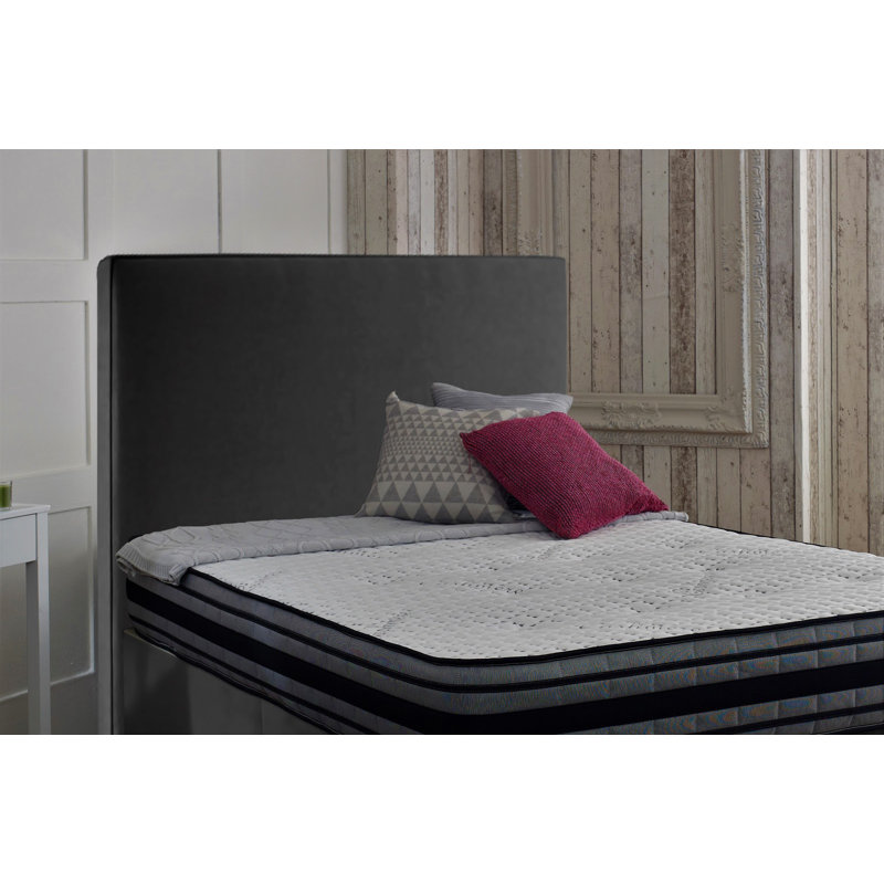 Nettie Upholstered Velvet Headboard, Small Double (4'), Steel