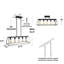 Luminaire suspendu carré / rectangulaire pour îlot de cuisine à 5 lumières Ioseph